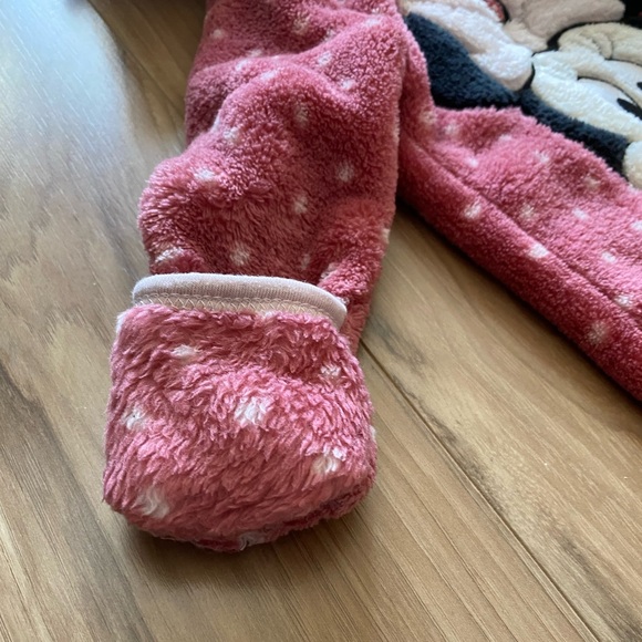 Disney Baby Zip Up Minnie Mouse Footed Onsie Size 0/3 Months - Picture 6 of 16